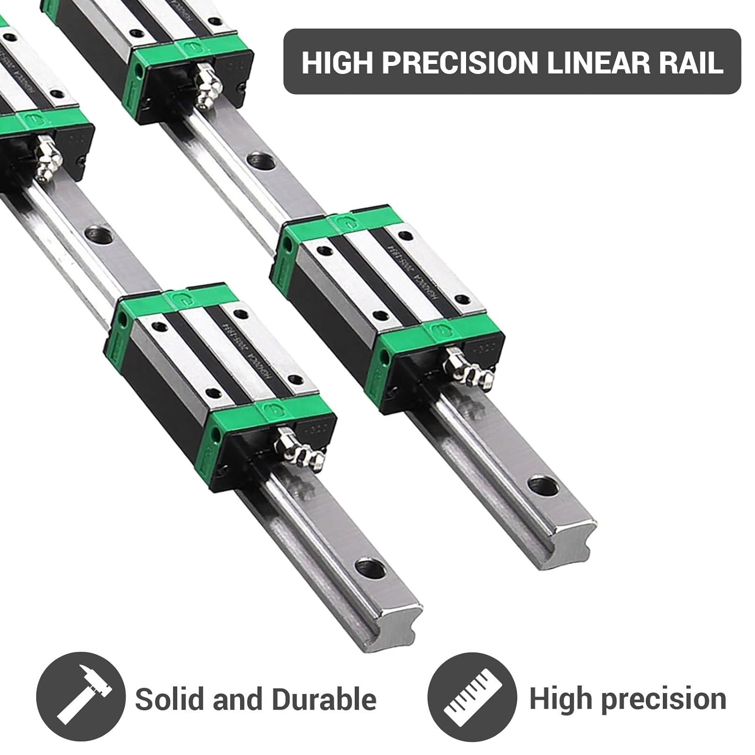 Linear Guides, Linear Motion Slide Guides BORRGTU2 Pcs HGR20 Square Linear Guide Rail 200-2200mm+4pc HGW20CC HGR20 Bearing Blocks for 3D Printer(300mm)