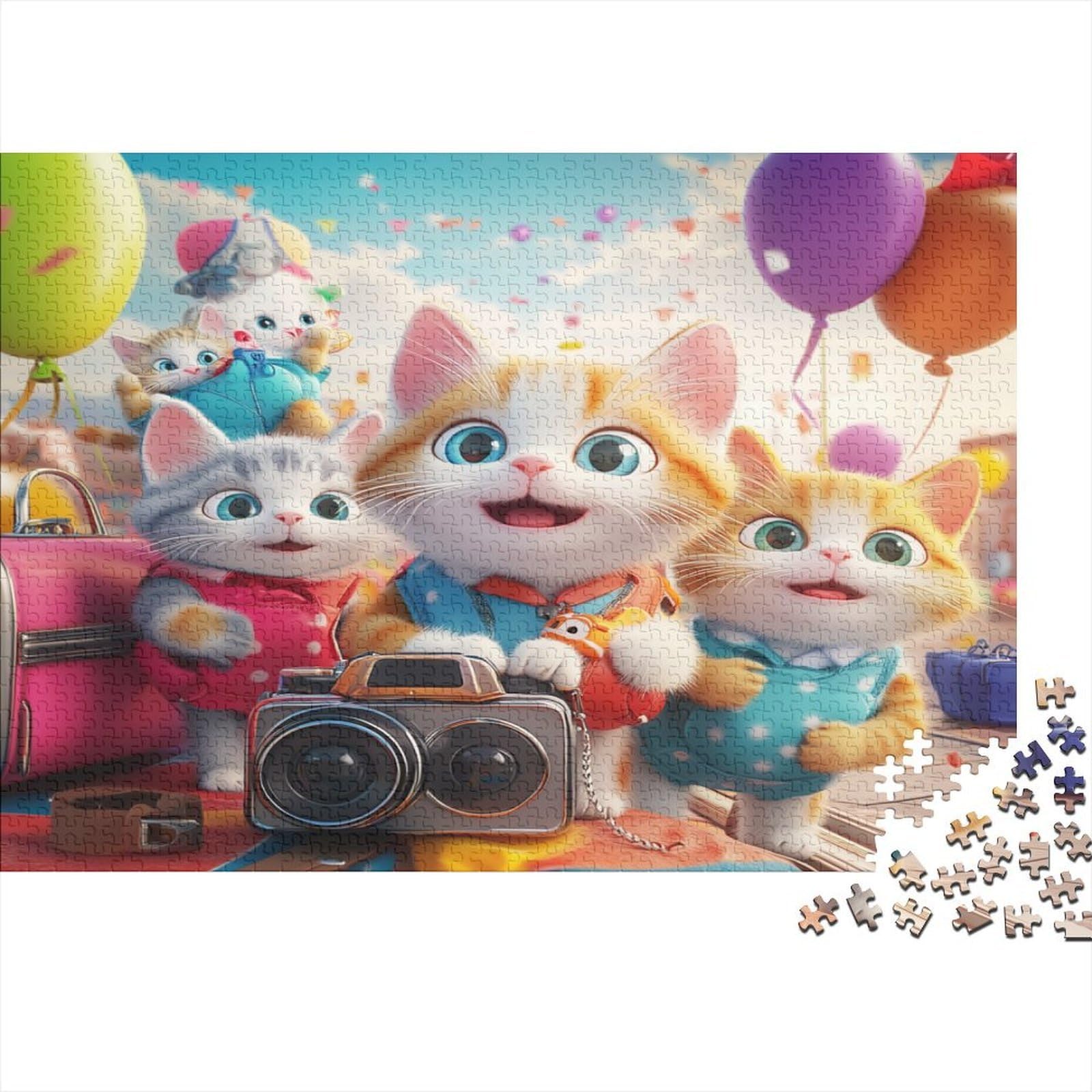 Mini rompecabezas de gato de 1000 piezas en papel premium de 70x50 cm con ajuste perfecto 8