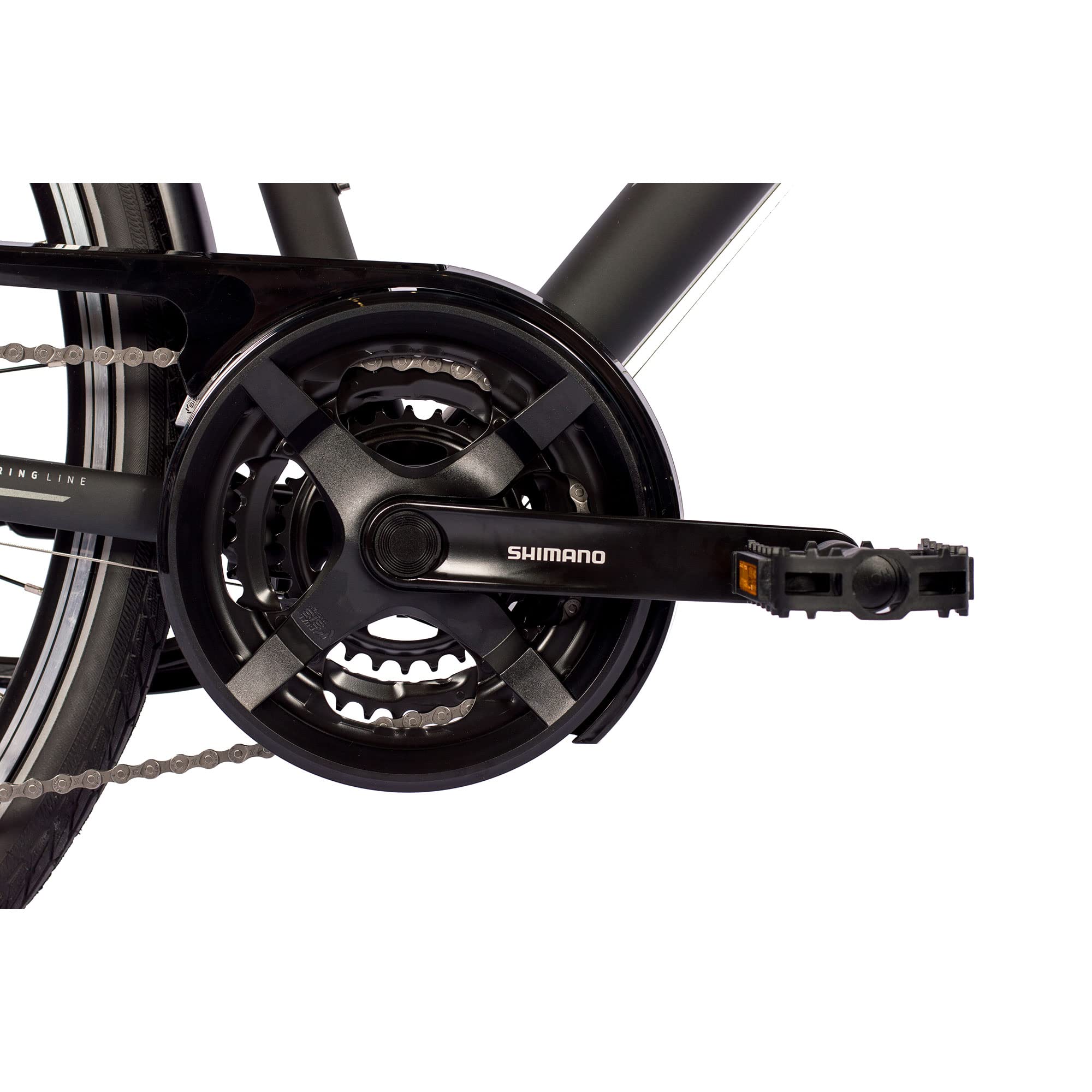 Airtracks TR.2820 Herren Trekking Fahrrad 28 Zoll 24-Gang Shimano ACERA RD-T3000 Kettenschaltung Schwarz Matt