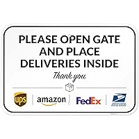 Vista 61 de Letrero de entrega del paquete, instrucciones de entrega (idioma español no garantizado), 10 x 7 pulgadas, aluminio 040 sin óxido, resistente a