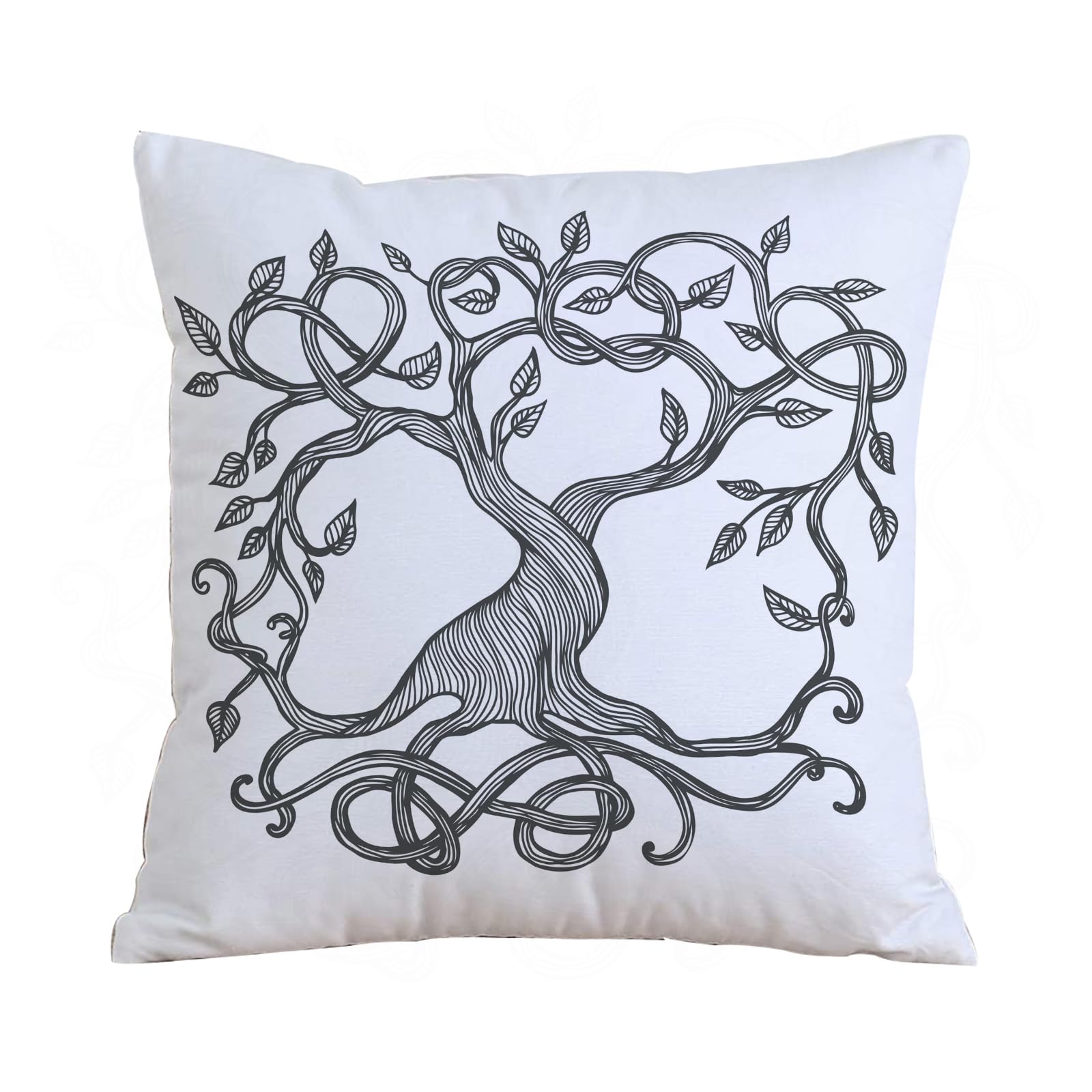 ERRTU Throw Pillow Case Pillowcase Square Printed Cushion Cover for Living Room Sofa Couch Bed Car,Celtic tree of life illustration of Yggdrasil.,16x16 in