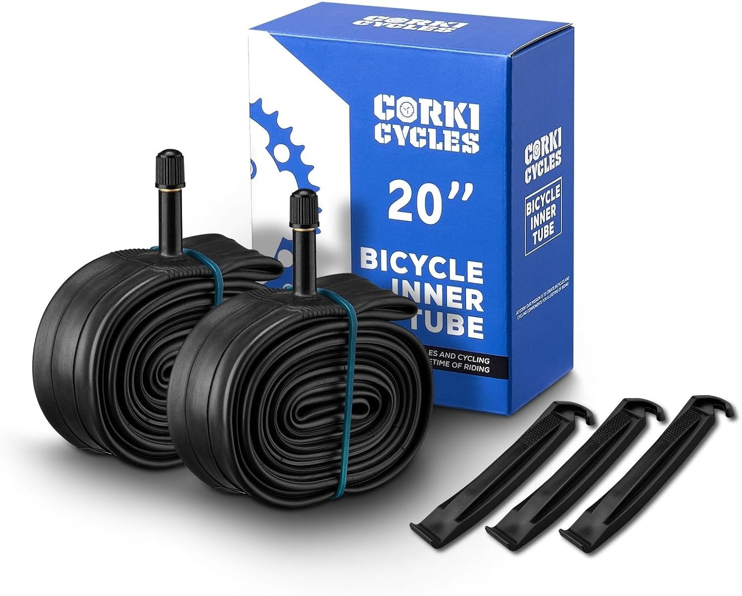 Bike Inner Tube 20 x 1.35-1.5 Schrader Valve 32mm with Bicycle Tire Liners 23mm