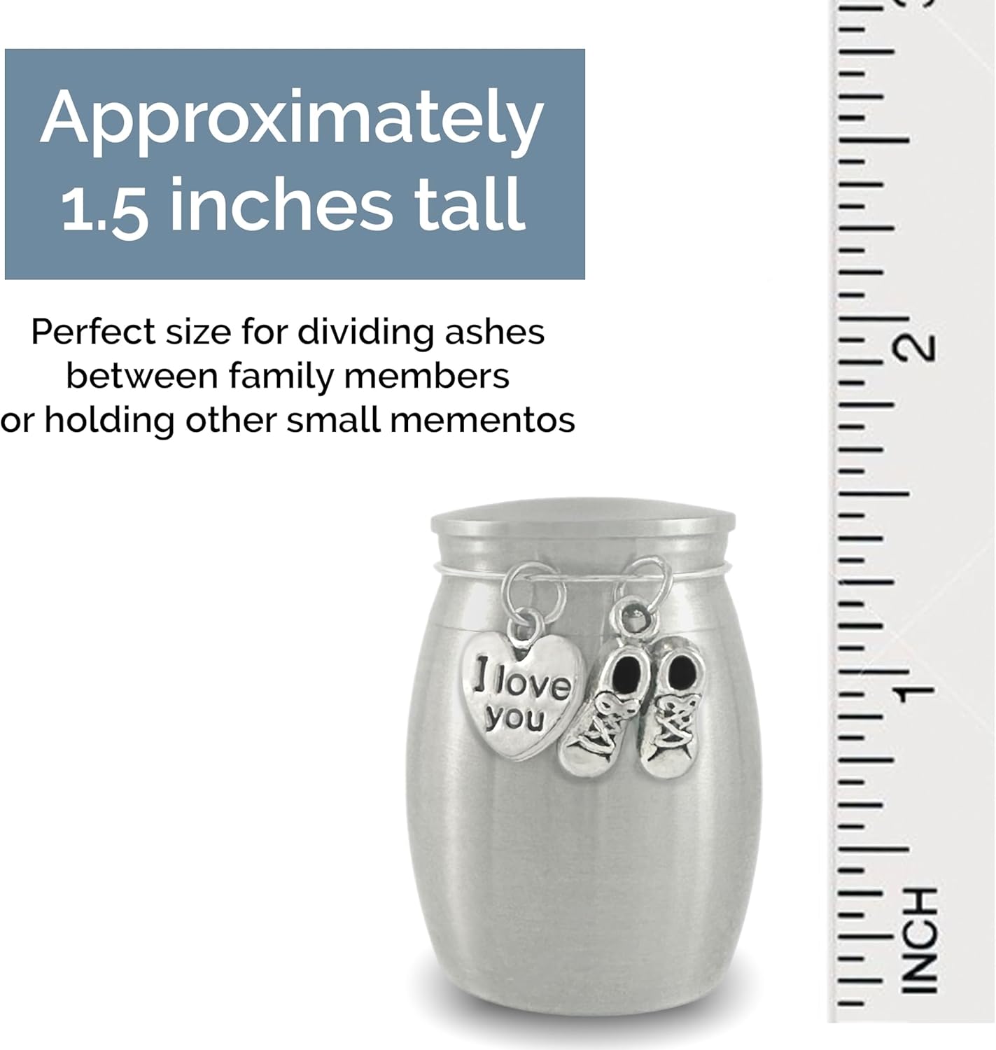 Mini Urn for Baby Ashes Keepsake Small Urn for Miscarriage Baby Memorial Gift for Loss of Stillborn Heavyweight Stainless Steel Cremation Holder for Human Ashes Boy Girl Infant