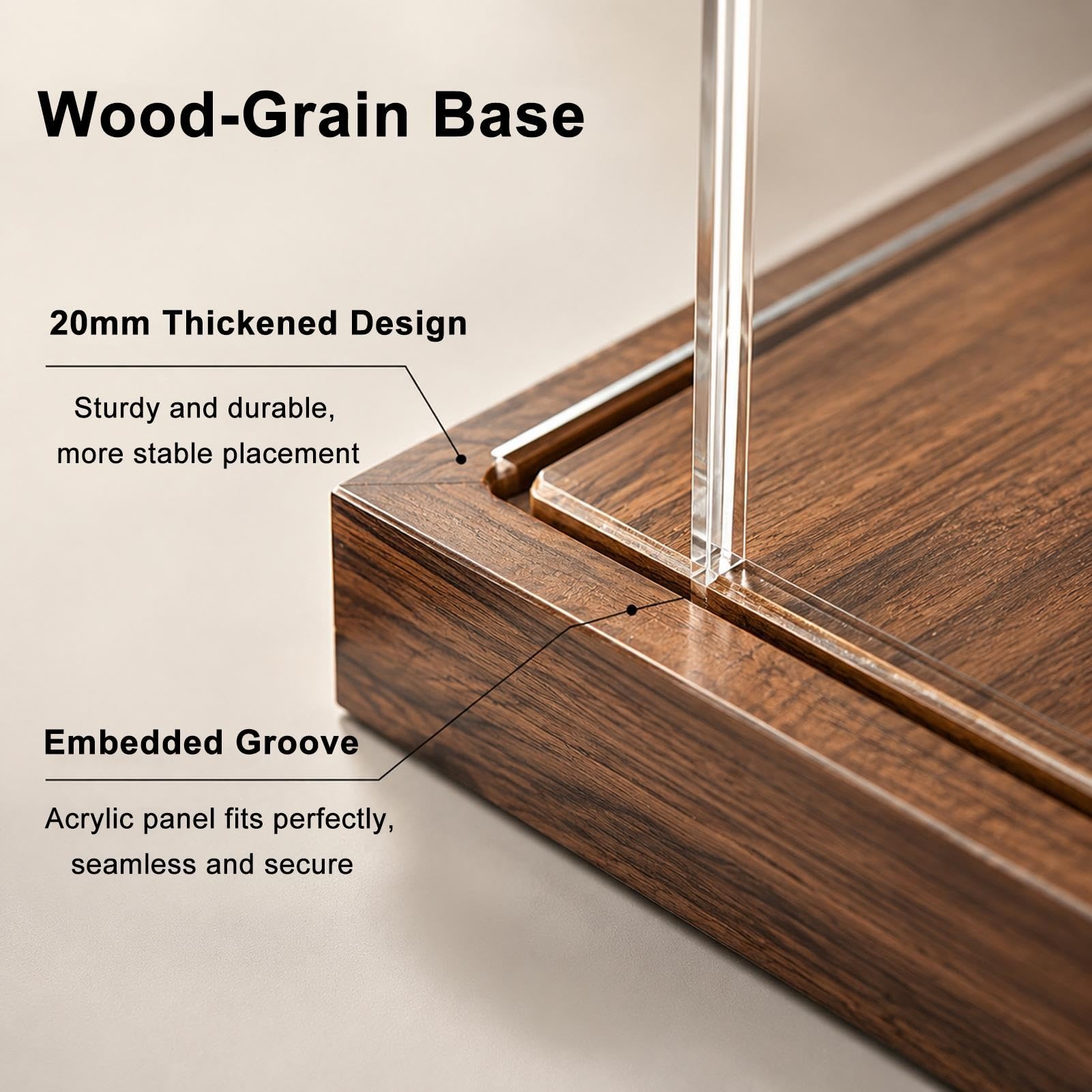 Caja Expositora para Miniaturas con Base De Madera, Personalizable