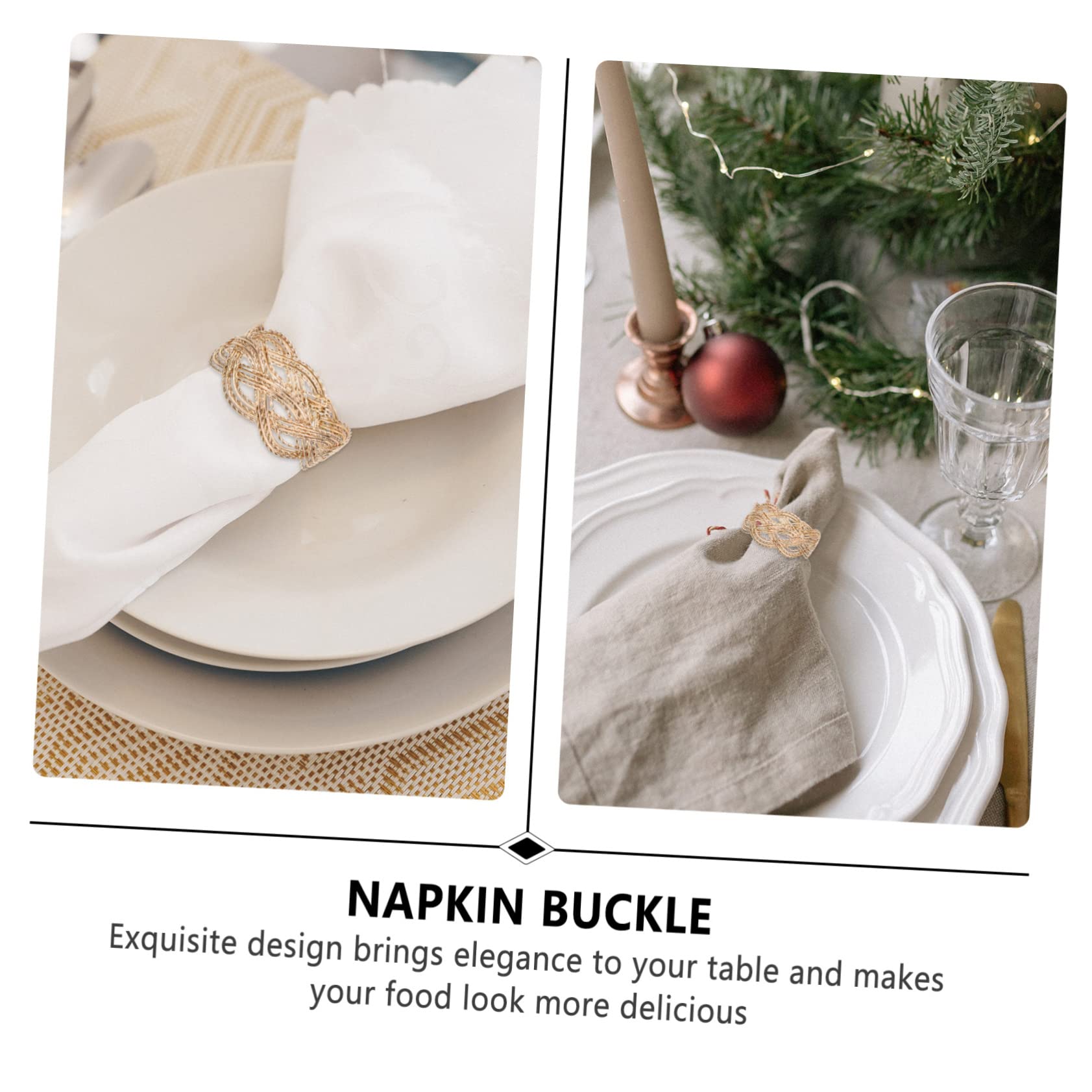 DECHOUS 12stücke Elegante Napkin Aus Legierung Wiederverwendbare Tischdekoration Für Hochzeiten Partys Und Festliche Anlässe Glänzend Und Pflegeleicht