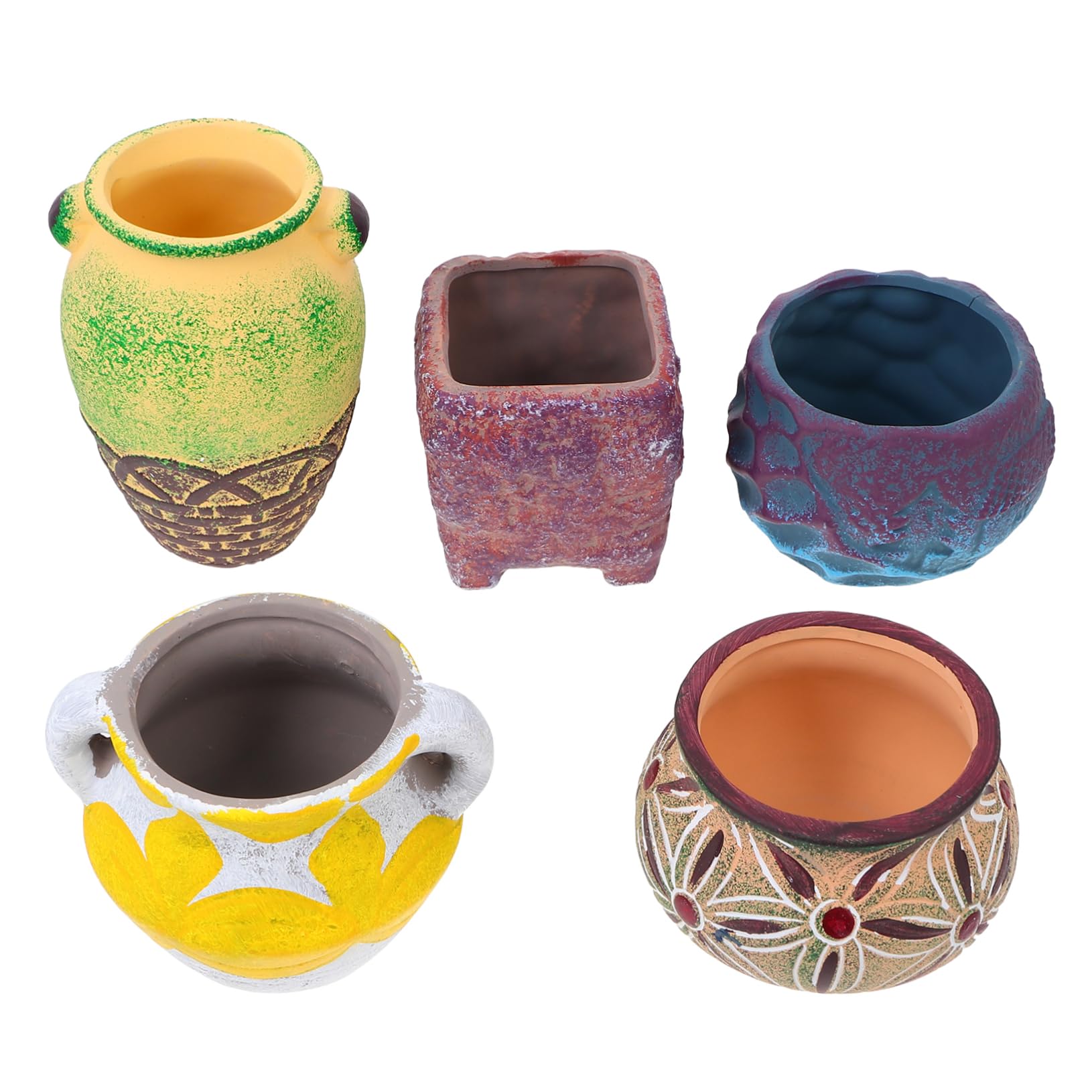 ibasenice 5pezzi Vasi per Piante Grasse in Ceramica Vasi da Fiori Piccoli per Bonsai Fioriera in Ceramica per Balcone Giardinaggio Domestico Decorazioni per Casa