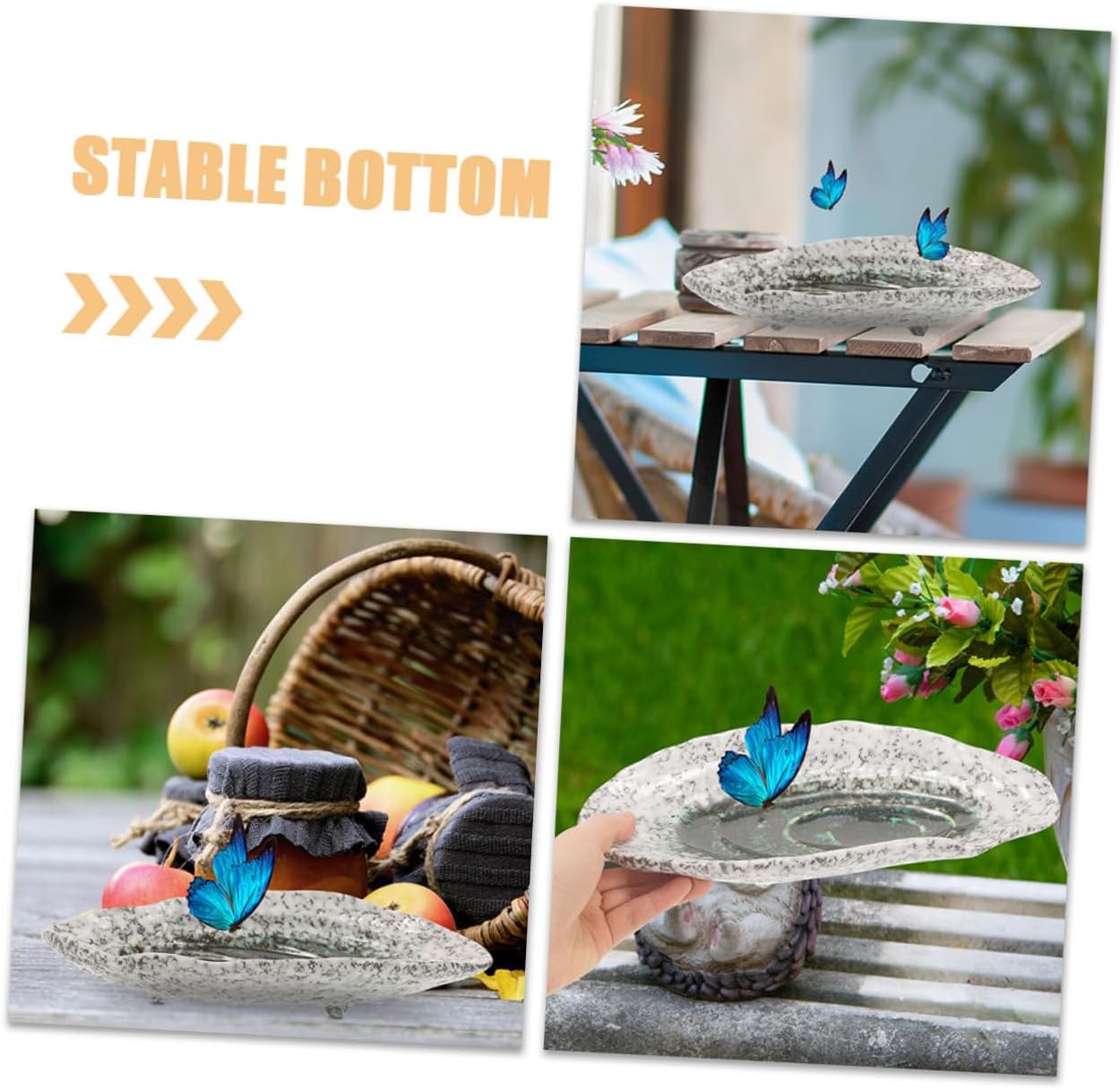 BESPORTBLE Ceramic Butterfly Feeder Tray Unique Shape Outdoor Feeding Dish for Garden Decor Sturdy and Natural Water Puddle for Butterflies