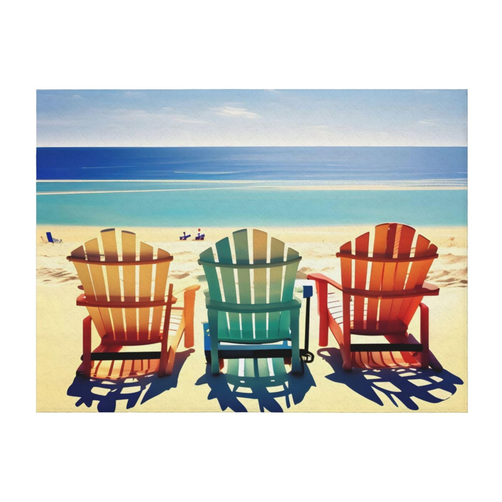 Couverture de lit imprimé plage EdWal en microfibre douce et légère