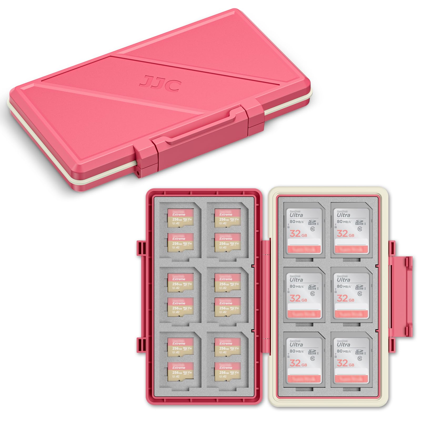 Hot Pink Memory Card Case Micro SD TF SD Card Case Storage Holder Wallet