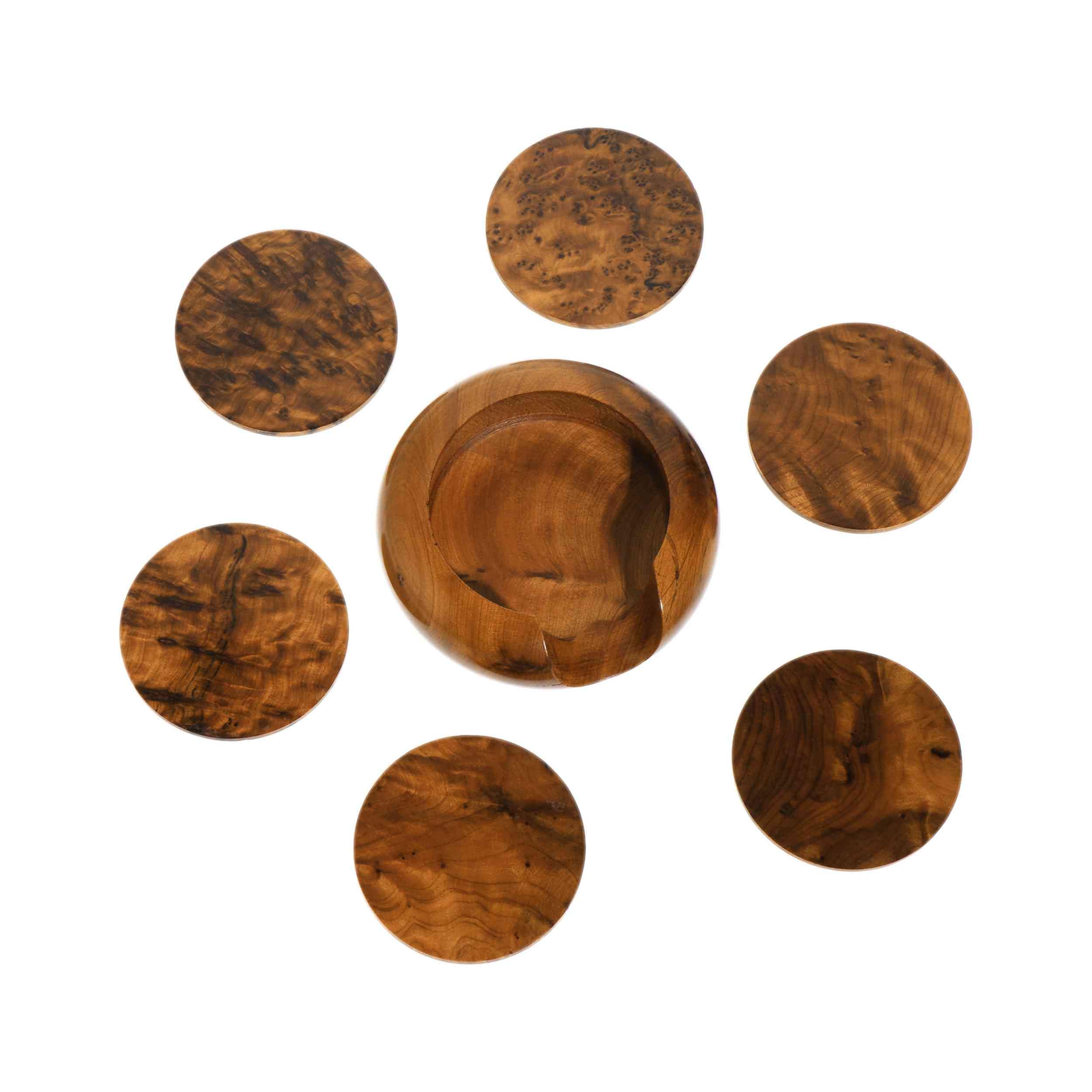 Dessous de verre en cèdre bois rond 7 cm tasses gobelets NKlaus