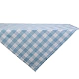 DII Buffalo Check Collection, Classic Farmhouse Tablecloth, Table Topper, 40x40-Inch Square, Light Blue & White