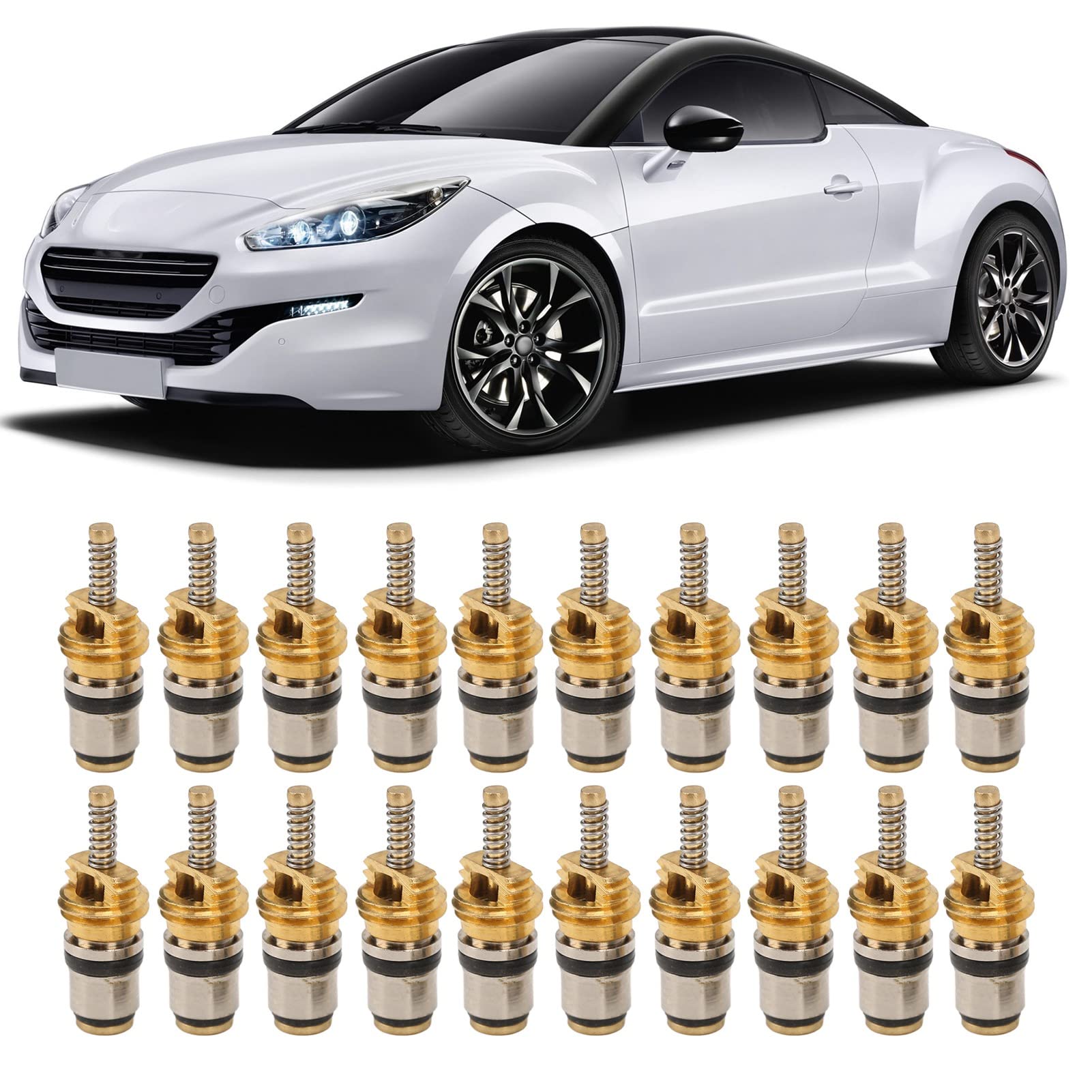 20 Unidades de Núcleo de Válvula de Aire Acondicionado Automotriz,Núcleo de Vapor de la Válvula de Alta Presión de 21, 79mm AC para