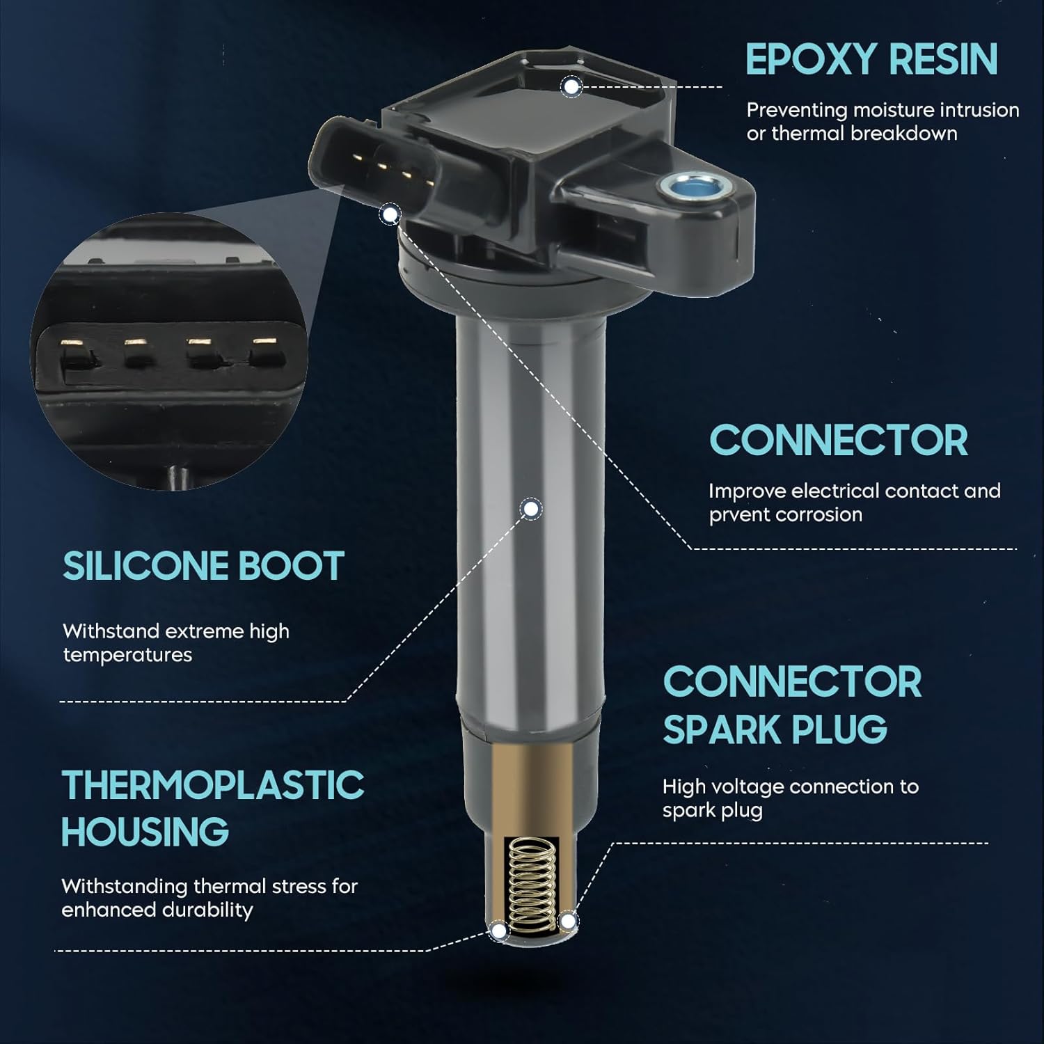 8PCS Ignition Coil Pack with 8PCS Iridium Spark Plug Compatible with Toyota 4Runner Land Cruiser Sequoia Tundra Lexus LS430 GS430 SC430 GX470 LX470 4.3L 4.7L, Replace for UF230 UF493