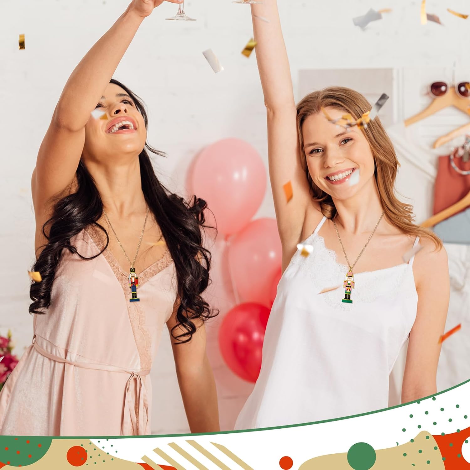 Kigeli 12 Pcs Christmas Nutcracker Pendant Necklace Christmas Jewelry Gift for Women Creative Cartoon Nutcracker Soldier Charm Acrylic Necklace Xmas Birthday Party Favors - Image 7