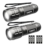 Lighting EVER LED Flashlights High Lumens, Small Flashlight, Waterproof, Adjustable Focus Flash Light for Outdoor, Emergency, Camping, AAA Batteries Included, 2 Pack