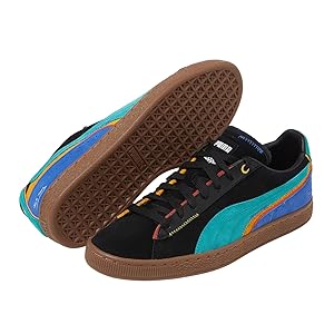 Amazon.com | PUMA Mens Black Fives X Suede Lace Up Sneakers