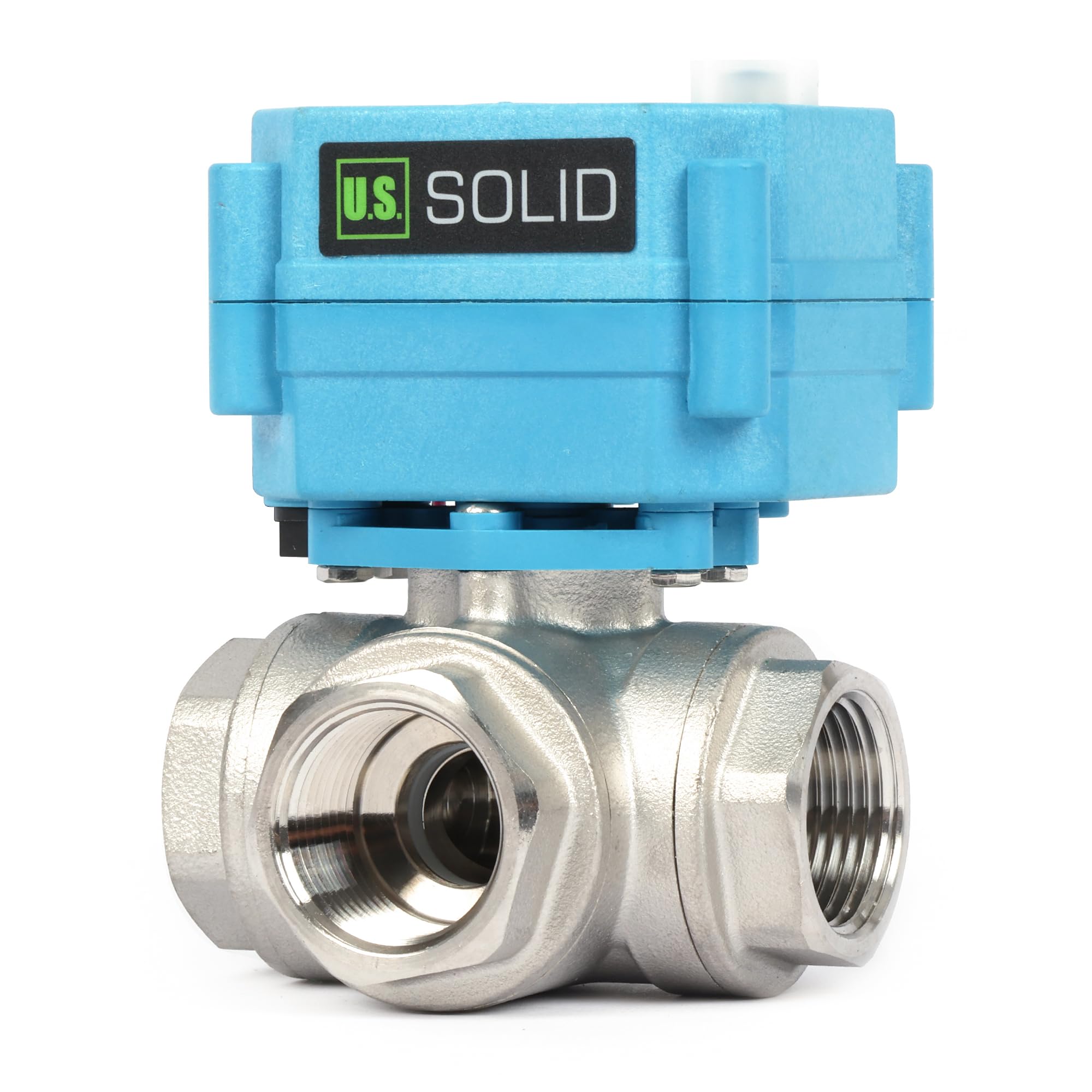 Electric 3 Way Motorized Ball Valve, Heavy Duty Multipurpose L Type Water Shutoff Valve, 3 Way Valve with Manual Function - Image 2