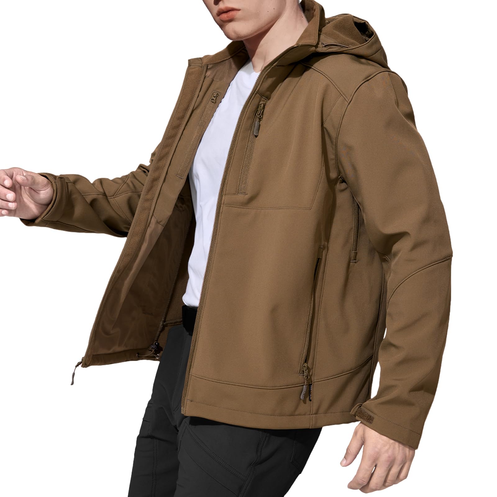 Men's Military Tactical SoftShell Jacket Fleece Lined
