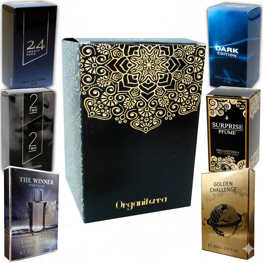 Set of 6 six Perfumes For Men 15ml Each in Single Box with Atomizer Eau de Toilette