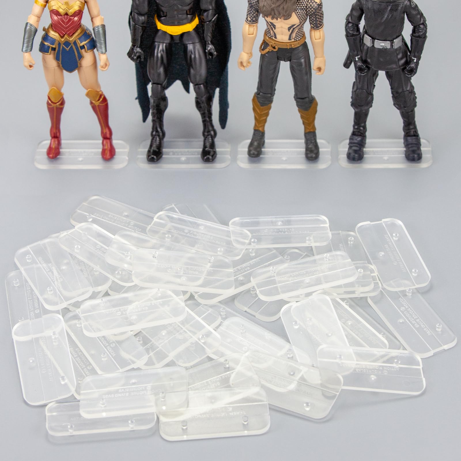 DisplayMore 32 Pieces 6 inch Action Figure Stand,Support Display Stands With Peg,Compatible with 1/12 Scale Marvel Legends /DC/ GI Joe/ MOTU Figure