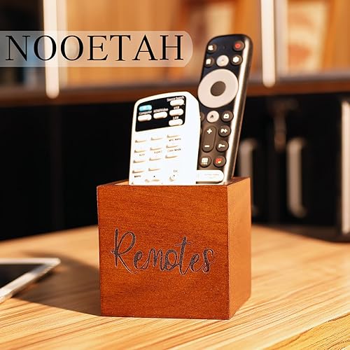 Miniatura 4 de Soporte para control remoto, soporte de madera para control remoto de TV para mesa, organizador remoto para decoración del hogar, caja remota para
