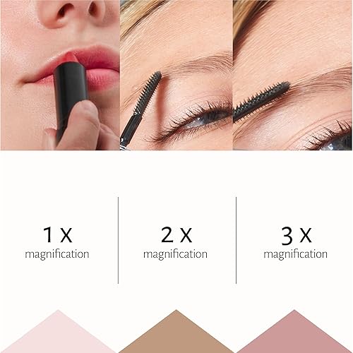 Miniatura 4 de Kit de espejo de maquillaje de tres pliegues con 21 luces LED, espejo de aumento de 3 vías para escritorio, pantalla táctil, aumento 3X2X1X, fuente