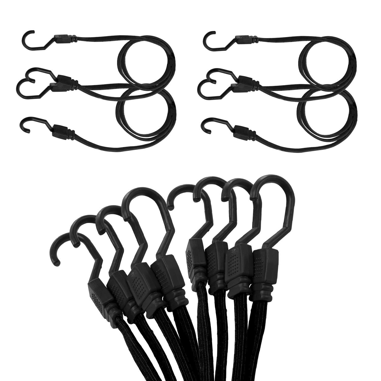 Buy Houseables Bungee Cords with Hooks, Bungie Straps, 4 Pack, 48 Inch