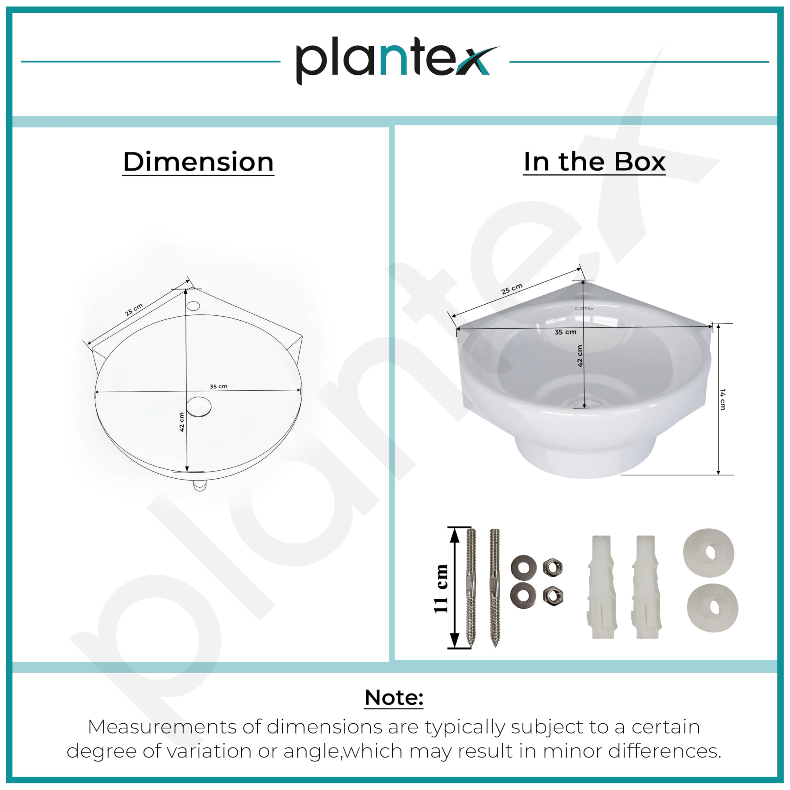 Plantex Lily Ceramic Corner Basin - White -3 Plantex Lily Ceramic Corner Basin - White -3