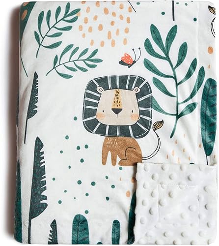 Miniatura 9 de insular Manta de bebé para niños y niñas, felpa suave Minky con respaldo de puntos, manta de recepción de doble capa para cochecito, cuna, manta de