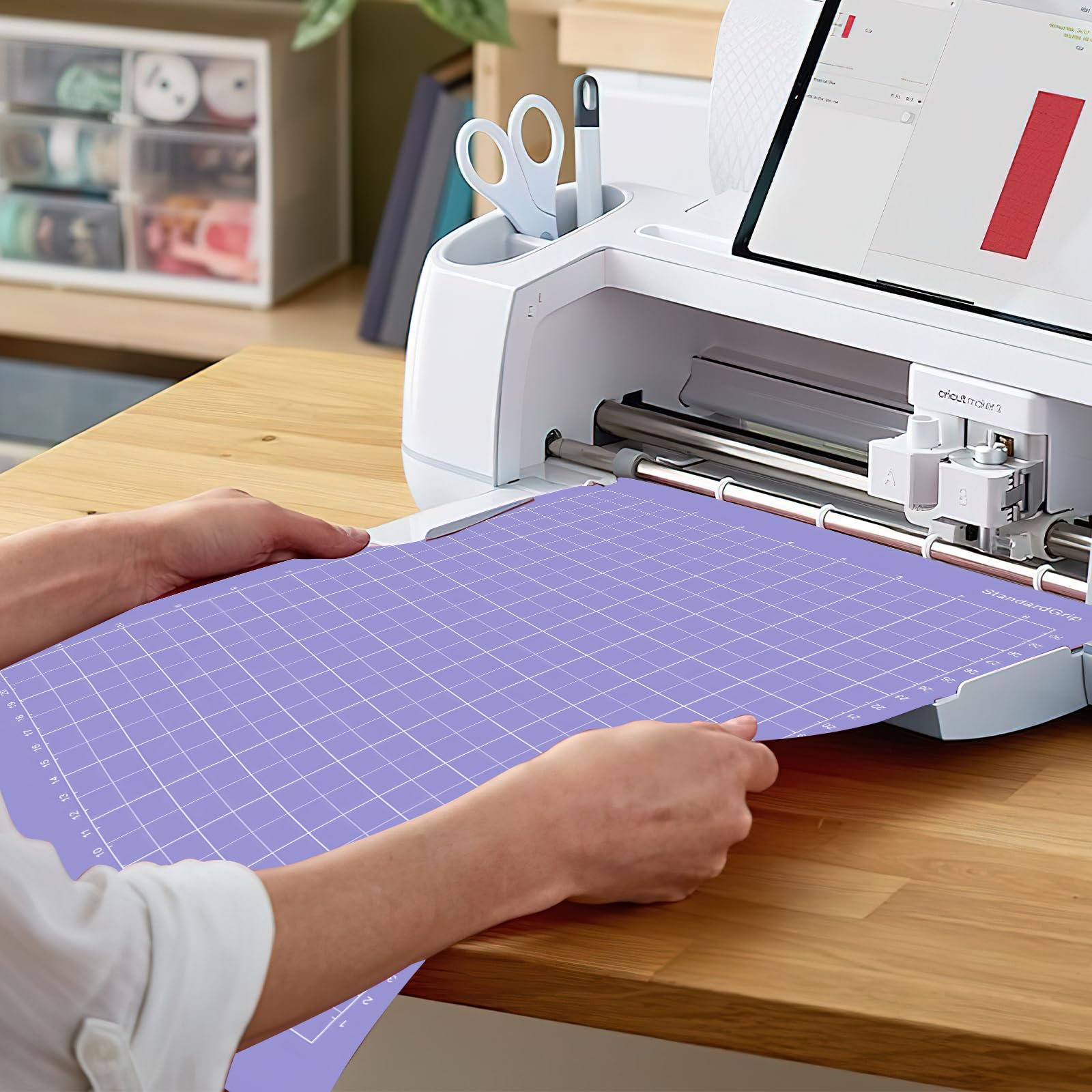 Alfombrilla de corte para Cricut Joy Xtra, 3 piezas de accesorios mate antideslizantes, alfombrilla de corte autoadhesiva para Cricut Maker para manualidades (agarre estándar, LightGrip