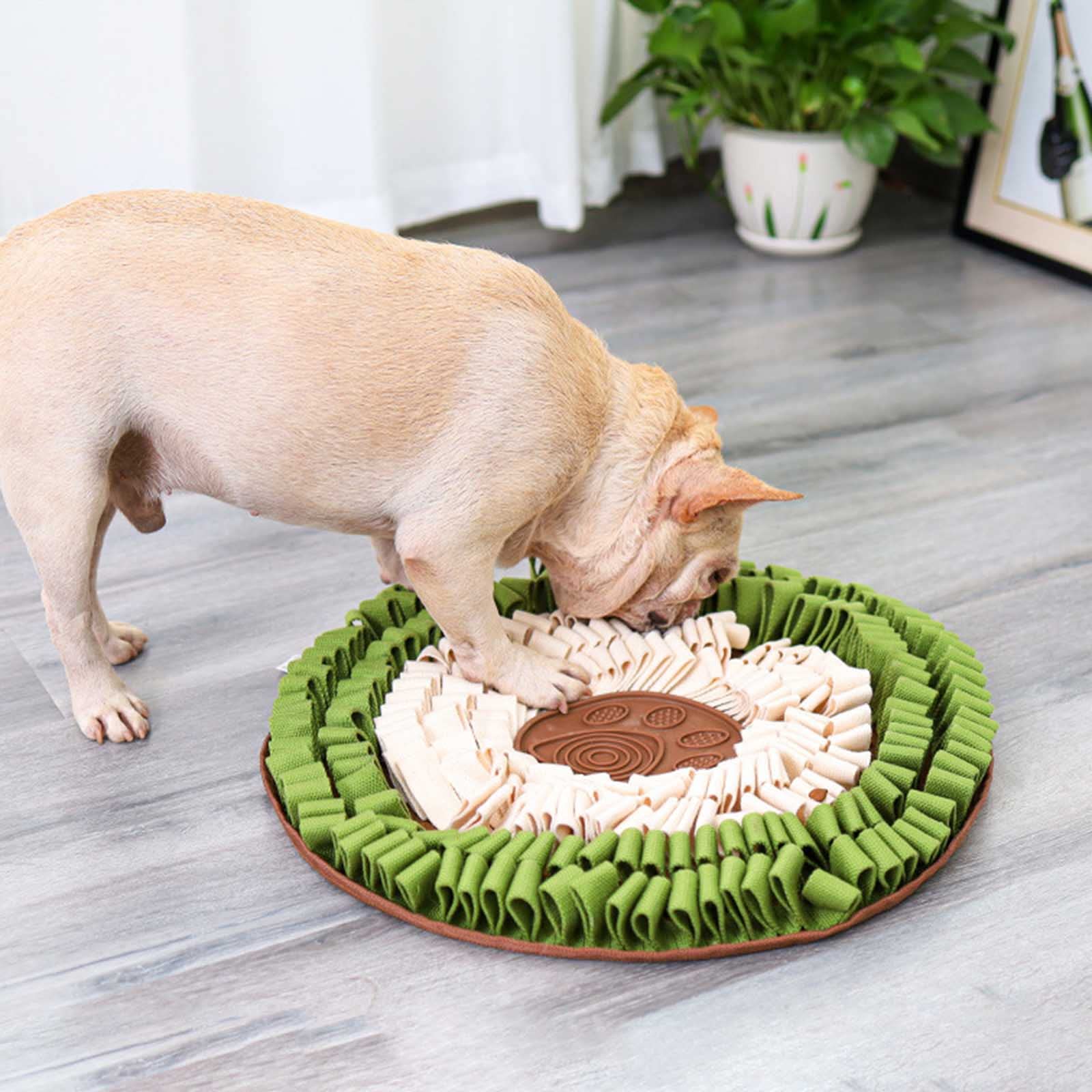 PANGBOER Rompecabezas interactivo para perros, alimentador lento con alfombrilla para lamer, mejora la inteligencia para cachorros, tapete de forraje de 48 x 48 cm