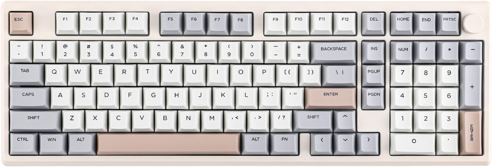 Galaxy100 QMK/VIA Wireless Gaming Keyboard, Aluminum Shell, Bluetooth/2.4Ghz/USB-C, Pre-Lubed Hot-Swappable Linear Switches, NKRO, RGB Backlit (Creamy White, Marble White Switch)