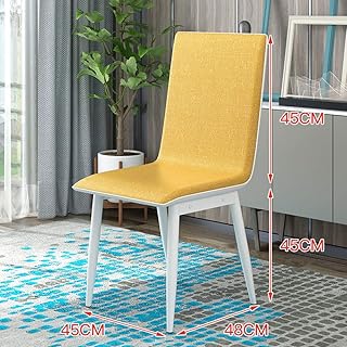 HOMRanger Ocio Simple Silla De Comedor,Respaldo Sin Brazos De Marco Metálico De Sillas Comedor Silla Durable Transpirable Apilable Taburete De Comedor para El Restaurante De Maquillaje-Amarillo