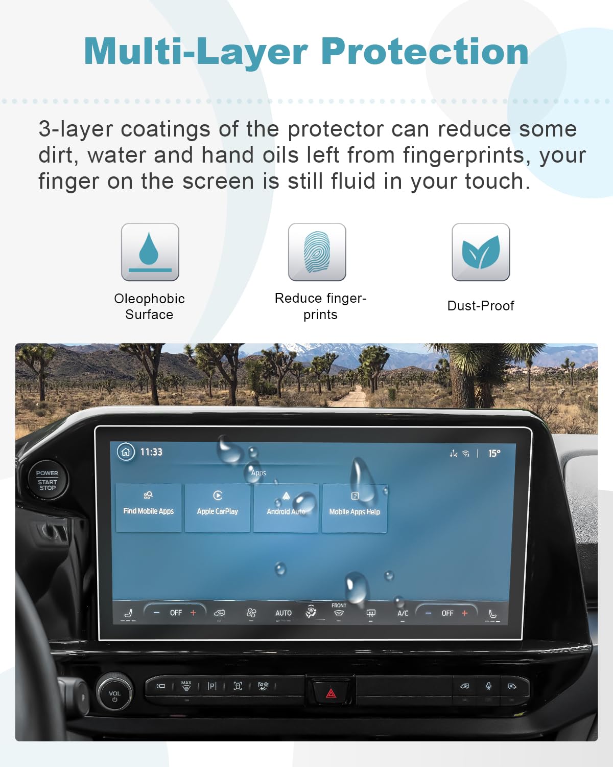 CDEFG Compatibile con Ford Tourneo Custom 2024 2025 Facelift Navigation Pellicola Protettiva Antigraffio 13 pollici GPS Pellicola Protettiva Navigatore Film Transit E-Transit EV Accessori [2 pezzi]