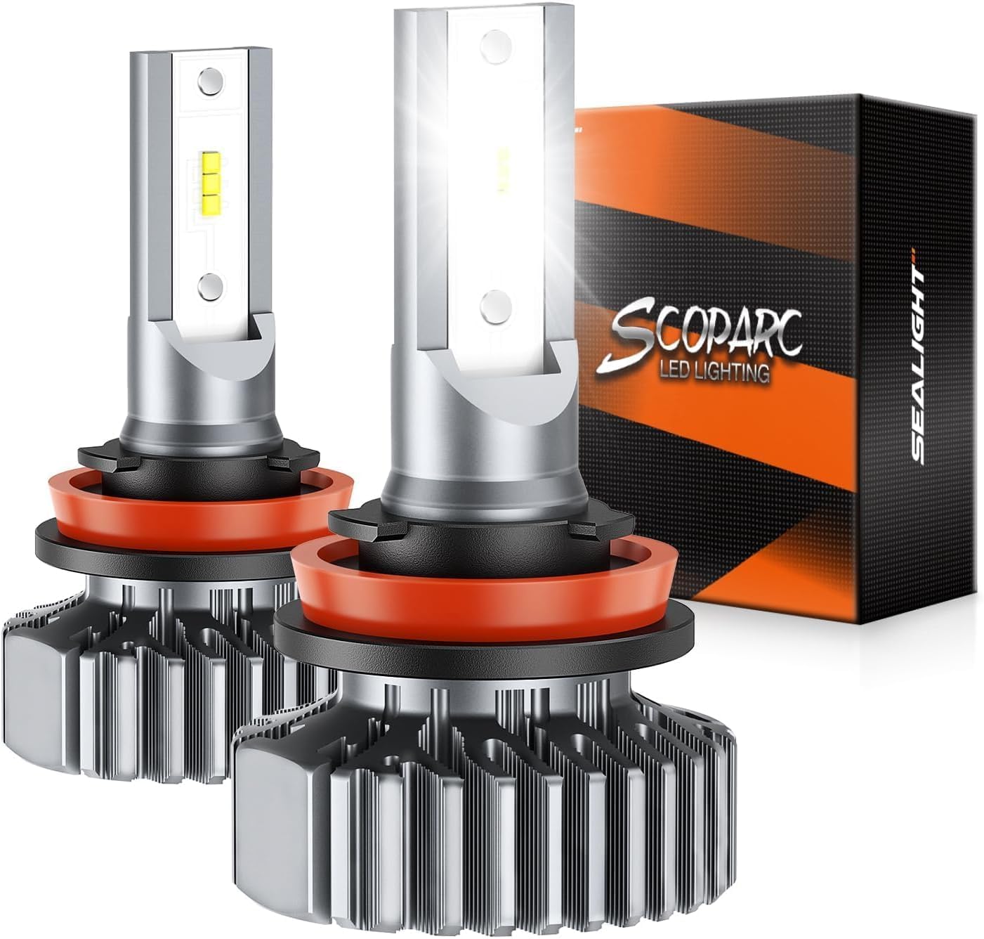Photo 1 of SEALIGHT H11/H8/H9 Light Bulbs, Super Bright Single Beam with Cooling Fan, Plug and Play, Non-Polarity, Fog Bulbs, Powersports Accessory Lights, Pack of 2