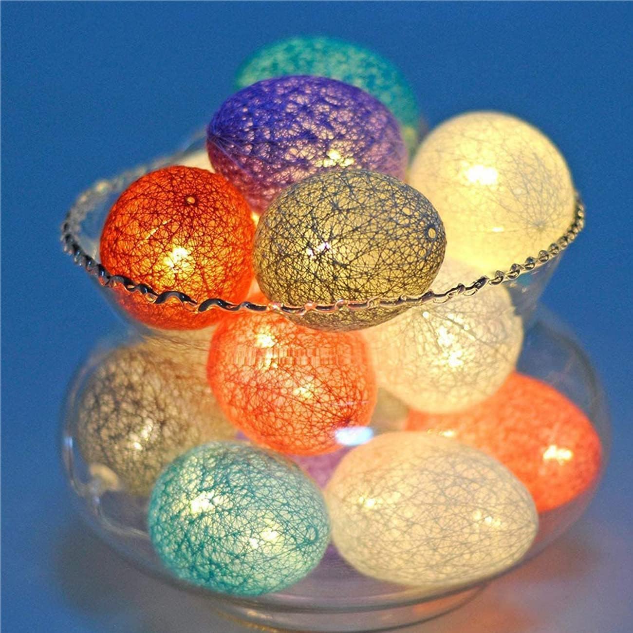 Niumowa Osterlichterkette Osterlichterkette Pastell 2M 10 LED Lichterkette Ei Batteriebetrieben für Ostern Party Kamin Eingang Baum Wohnkultur