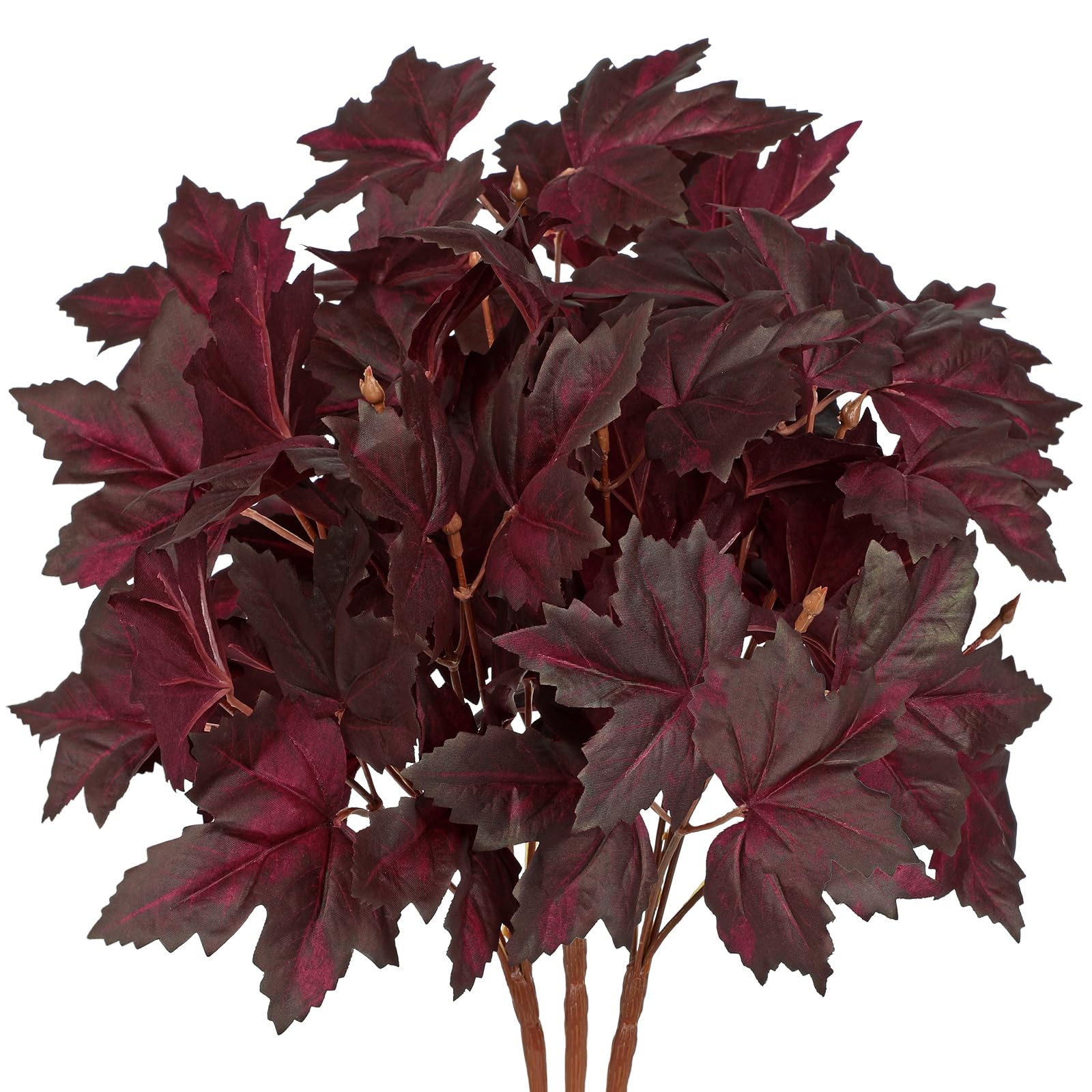 Artificial Autumn Maple Leaves Stems Faux Fall Foliage Branches for Vase