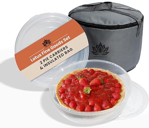 Miniatura 3 de Paquete de 2 portadores de pasteles de 12 pulgadas con tapa y bolsa de transporte de alimentos aislada