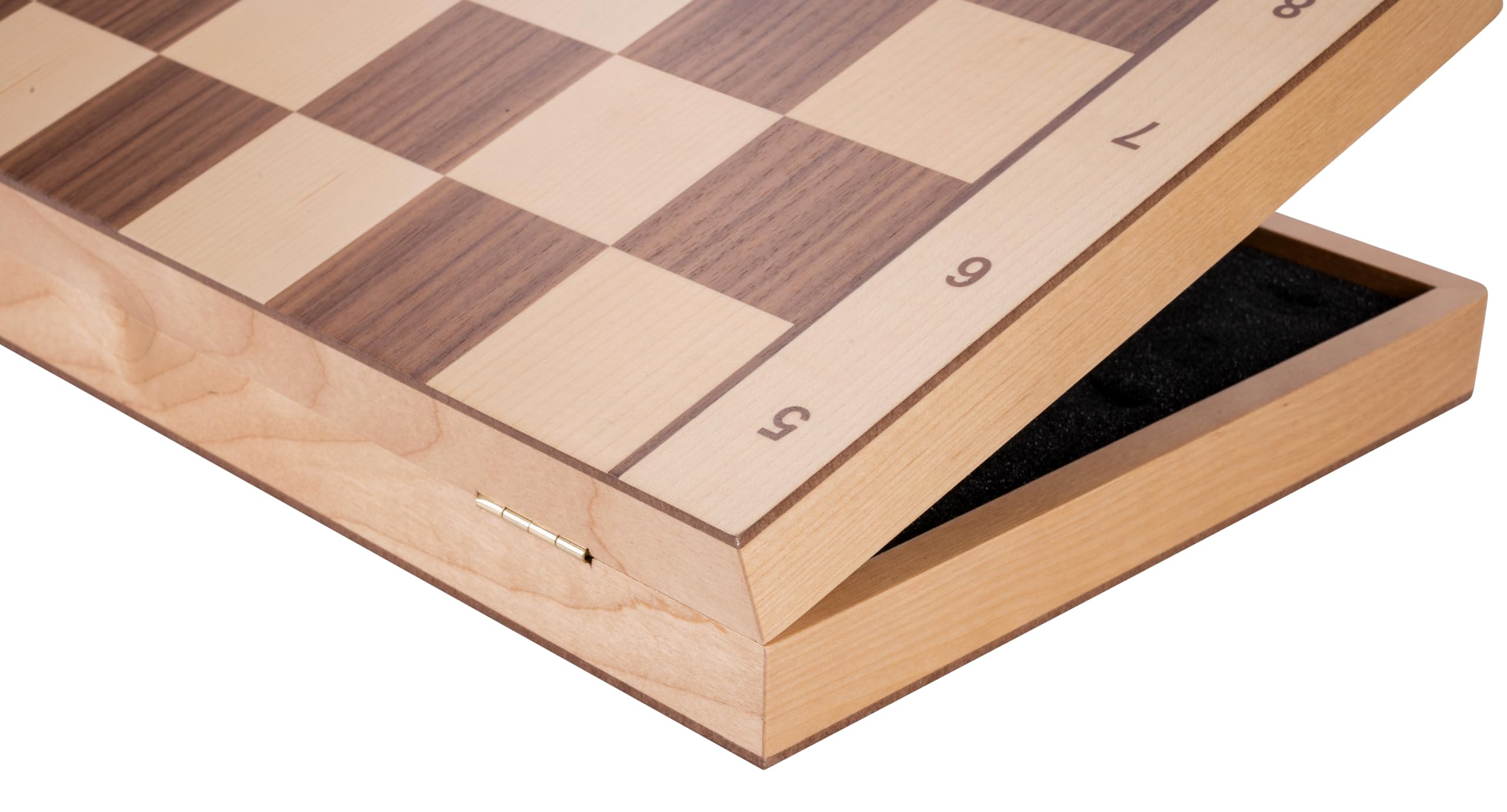 Engelhart, 151206, Large Birch wood chess set, Walnut and maple veneer, Foldable, Dimensions: 45 x 45 x 5.5 cm, King: 90 mm - Image 4