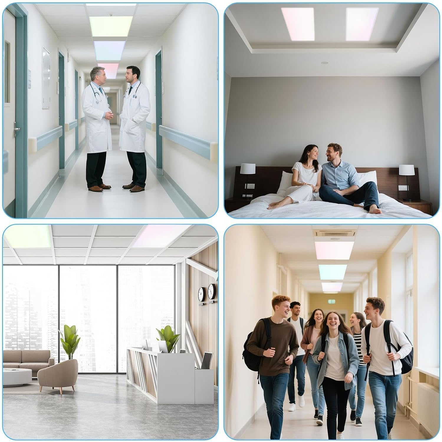 EEEKit 6 PCS Magnetic Light Covers for Ceiling Lights Classroom | 4 x 2 FT Pastel Fluorescent Light Covers Diffuser for Office School Drop Ceiling - Reduce Glare & Eye Strain