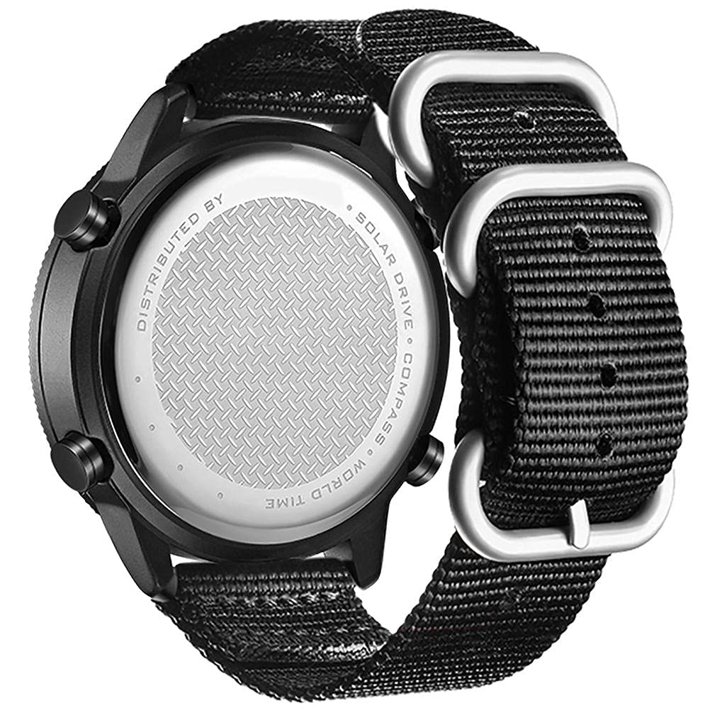 Reloj con Brújula para Exteriores, Reloj Solar Digital Multifuncional con Pantalla Dual para Viajes y Caminatas