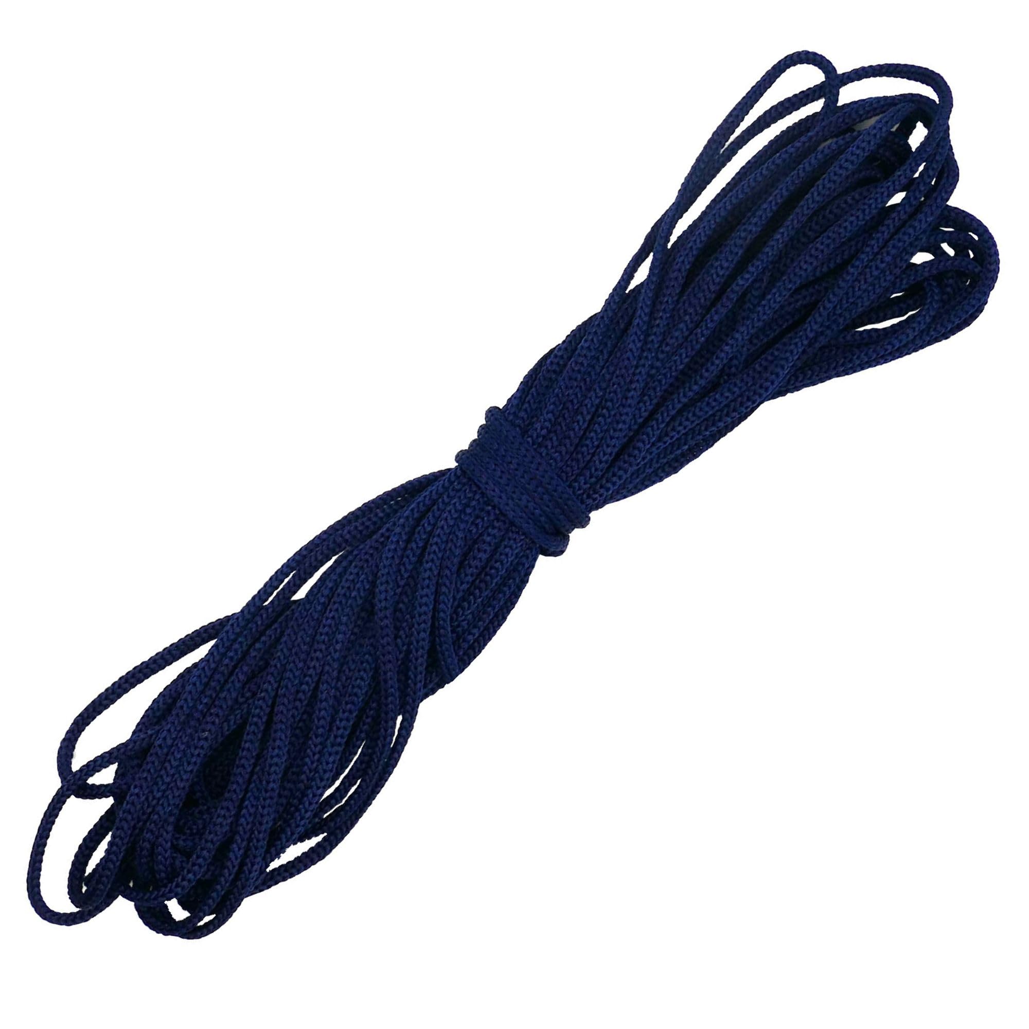 Durable Nylon Anorak Cord – 3mm Braided Drawstring Laces Hoodie String Jogger String Clothing Cord Lace Tying Lanyard Rope for Craft Projects – Navy 10 metres