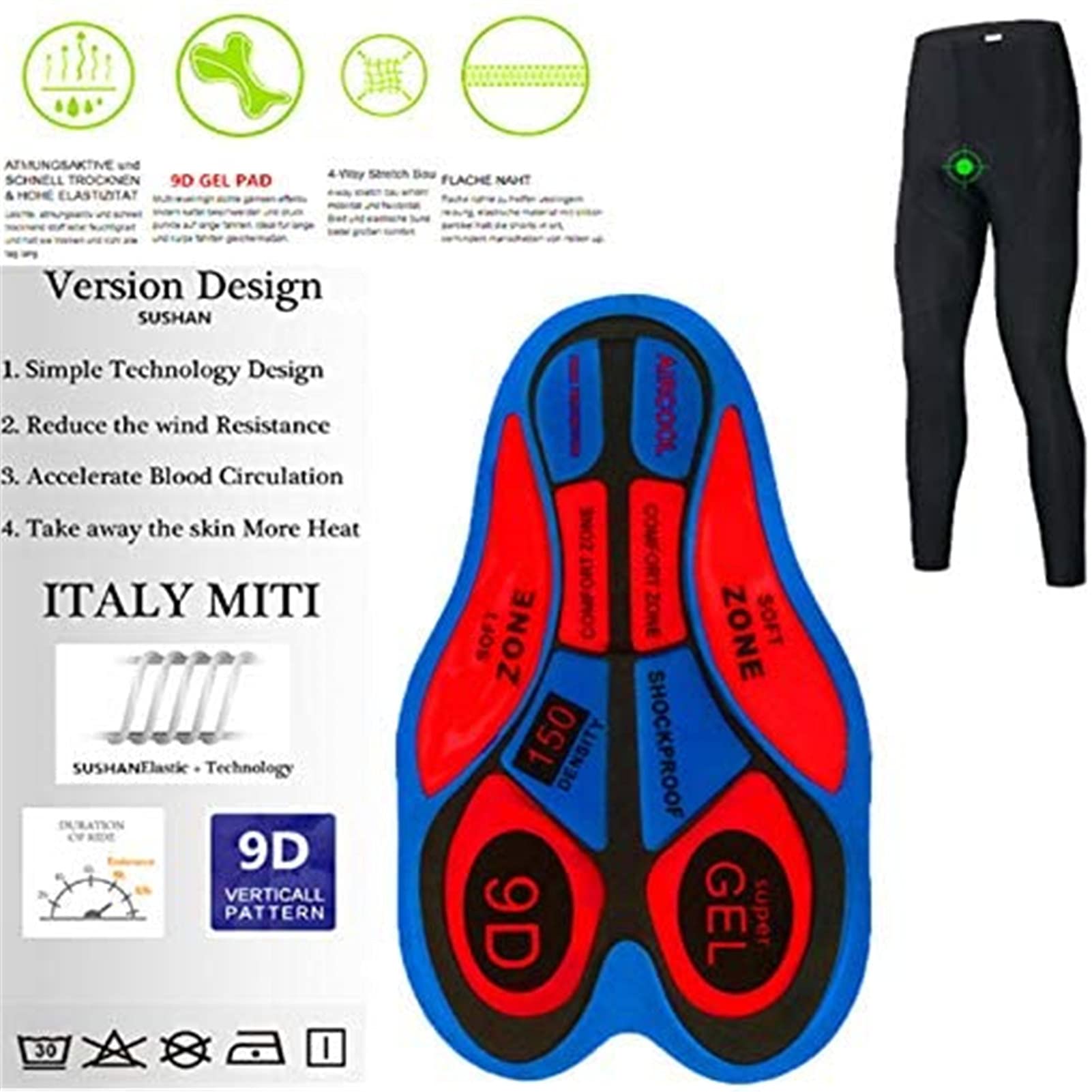 Maillot Ciclismo Invierno Hombre para Hombre con Pantalón Acolchado de Gel 3D Y Culotte con Tirantes + Conjunto de Camiseta de Ciclismo