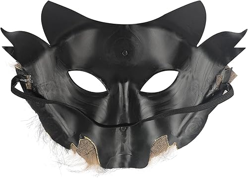 Miniatura 6 de Máscara de zorro de Halloween, disfraz de cosplay de media cara, animal peludo, fiesta, Navidad, ojo, gato, máscaras de Pascua
