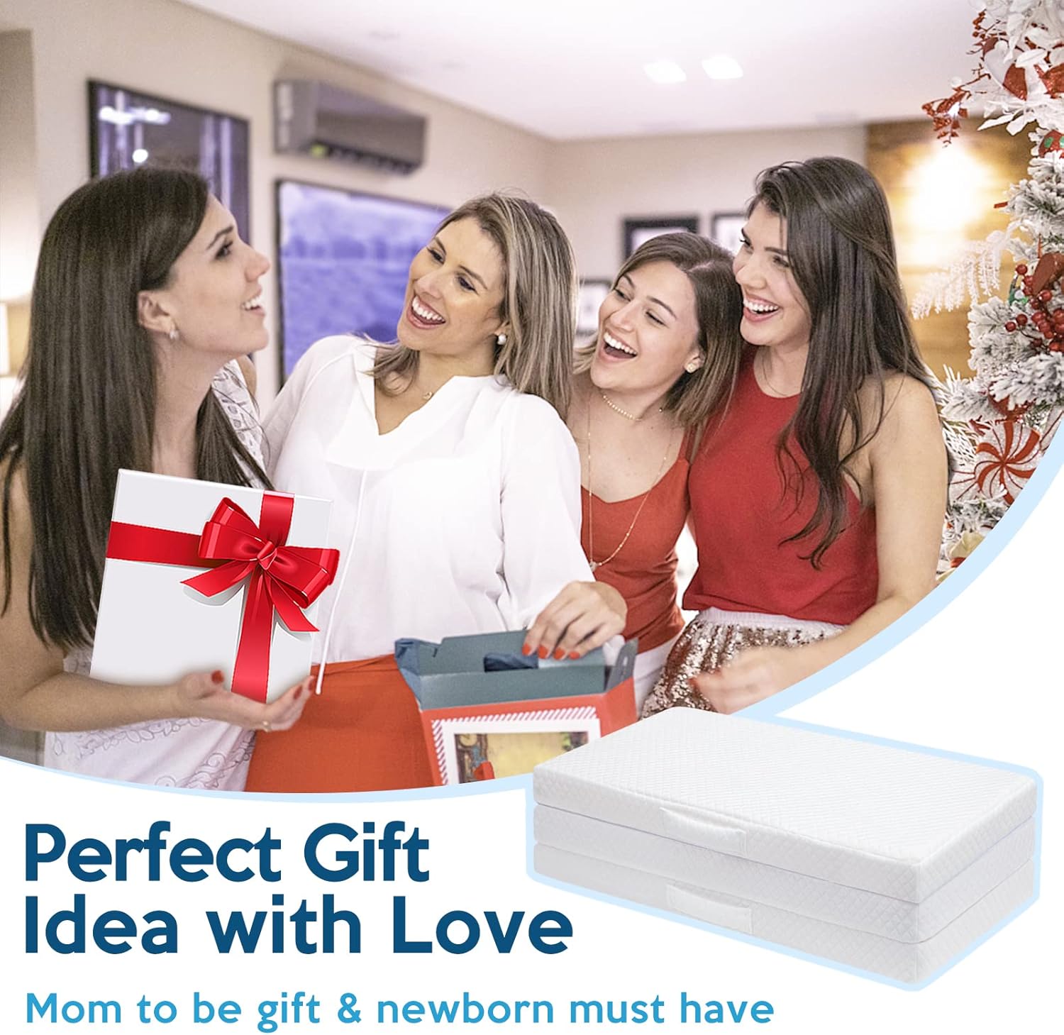 Stuffed®️ Trifold Pack and Play Mattress, Foldable Travel Pack n Play Mattress Pad, Playard Mattresses, Toddler Playpen Mattress, Mini Crib Mattress Nap Mat, 38 x 26 x 2.5 inch : Baby