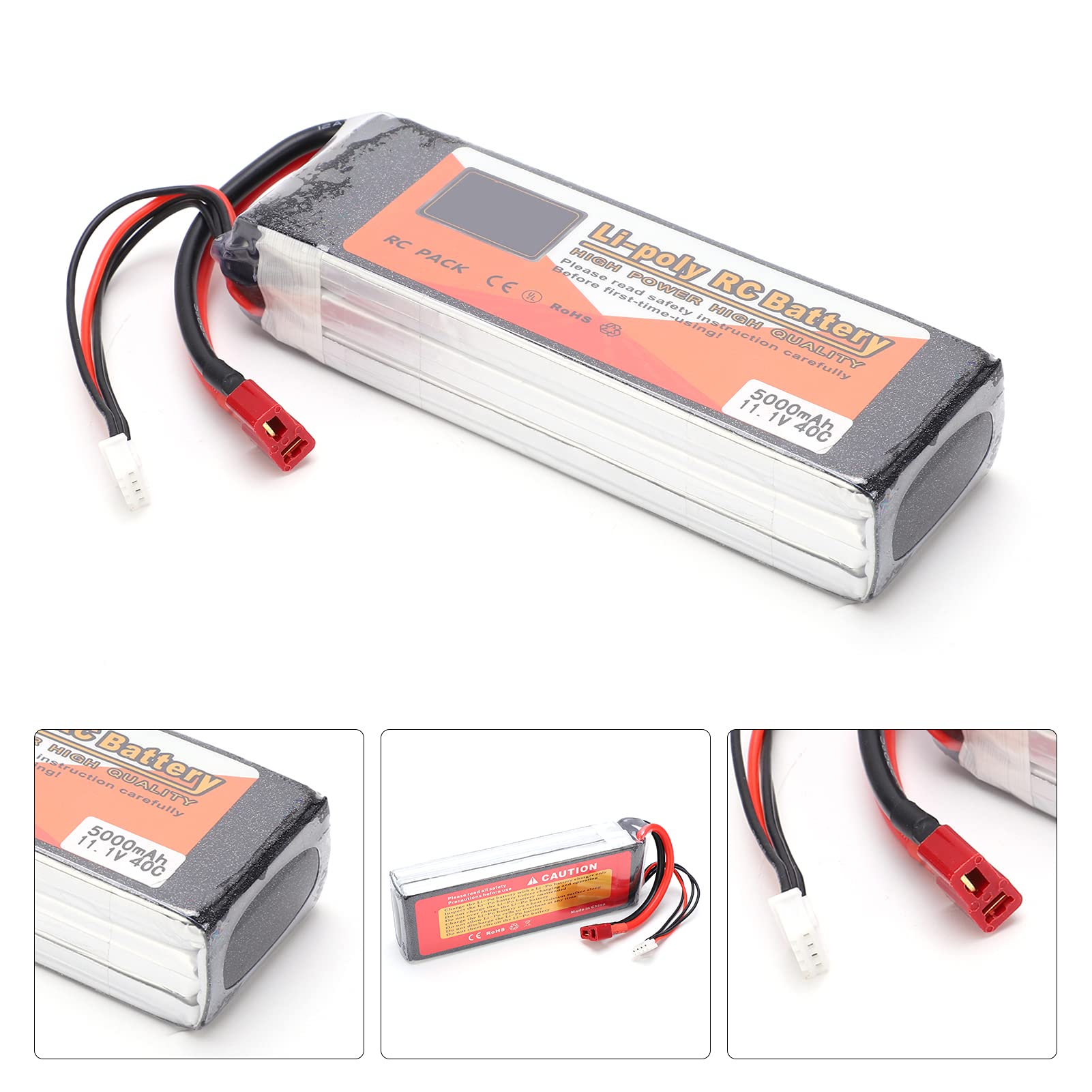 3S 11.1V 5000Mah Lipo Battery Pacco per Auto RC, Droni, Elicotteri - Performance Ad Alta Scarica 40c