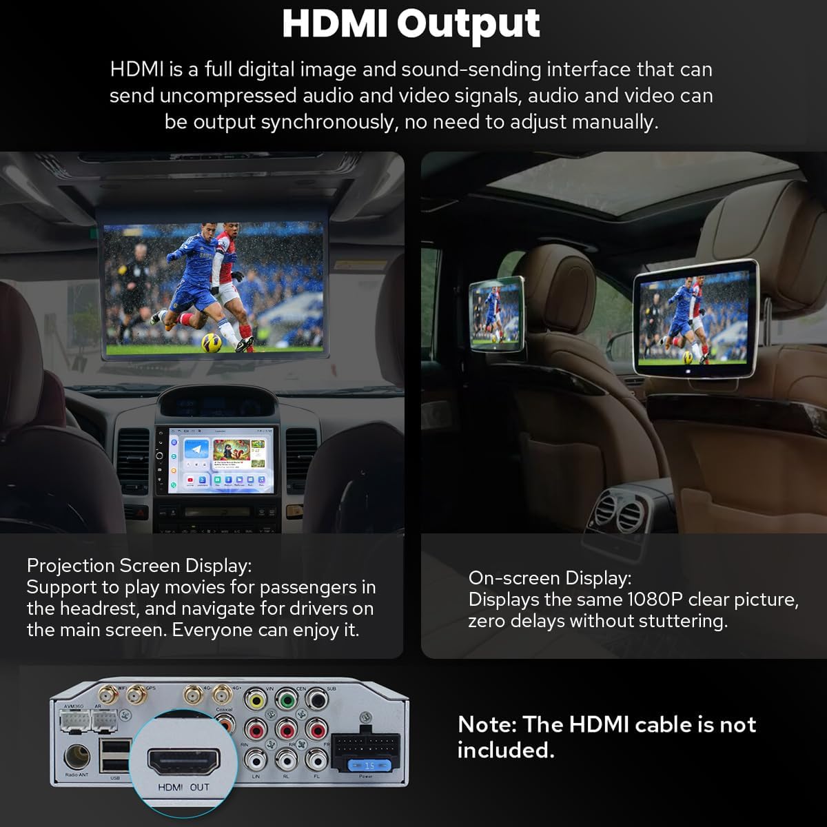 HDMI output for external displays