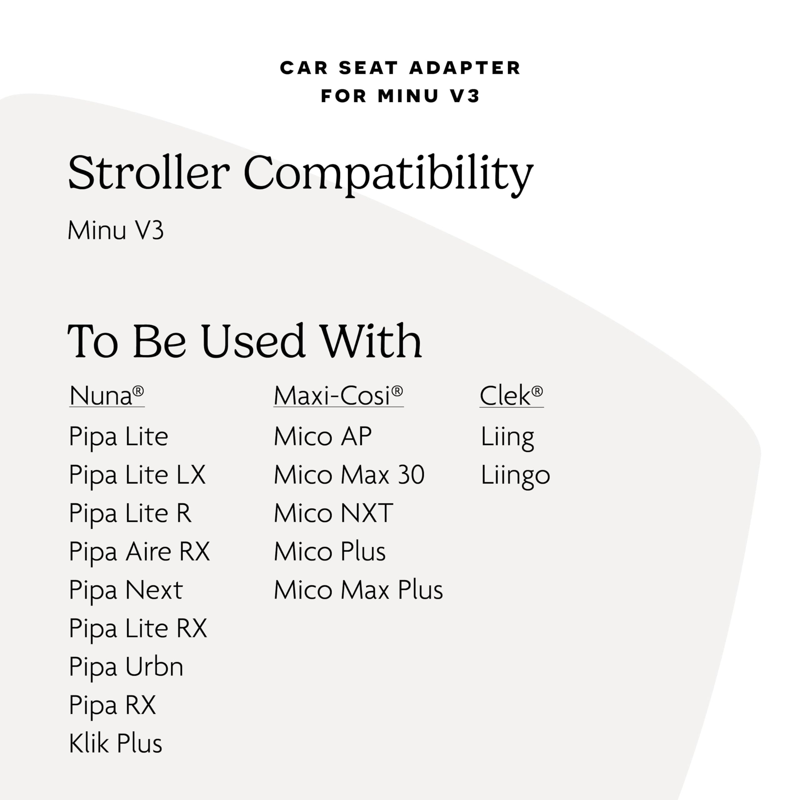 UPPAbaby Adaptateur de siège auto pour Minu V3 – Compatible avec Maxi-Cosi, Nuna, Clek – 1 paire