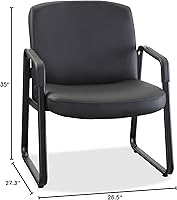 Vista 3 de Lorell Silla de invitados de cuero grande y alta