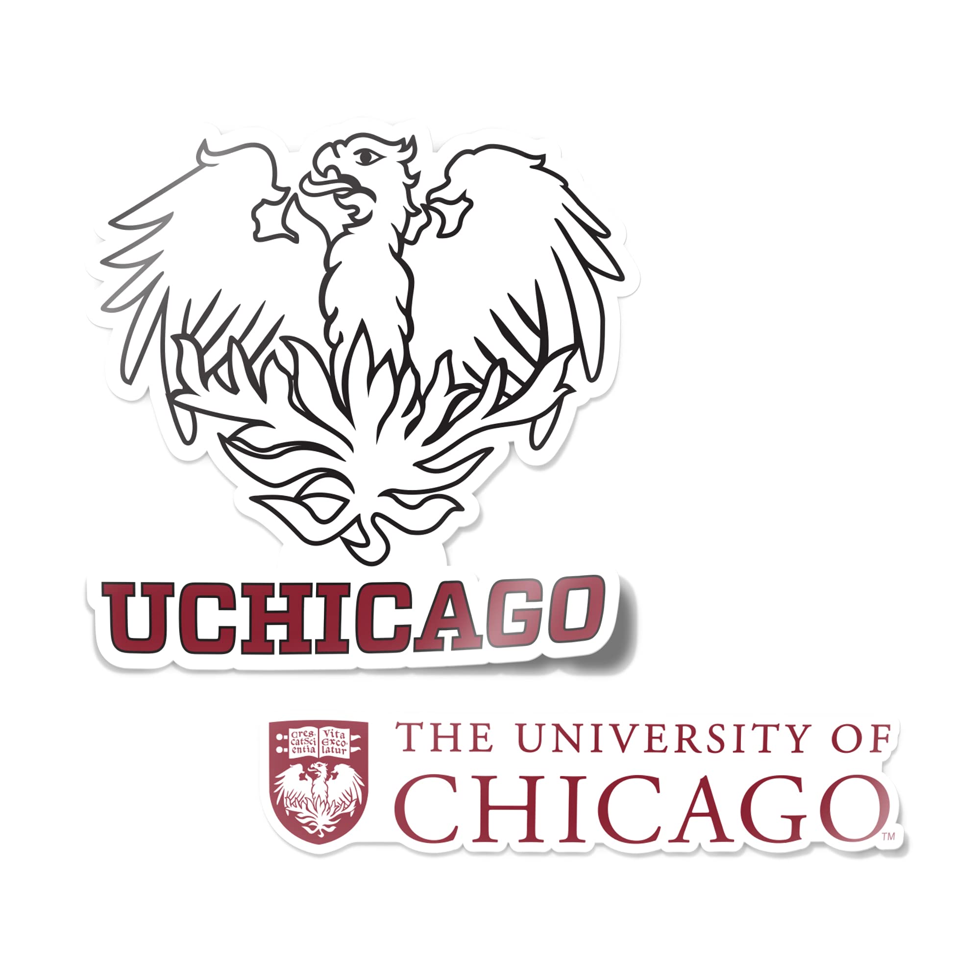 Calcomanía de vinilo de la Universidad de Chicago para laptop y álbum de recortes